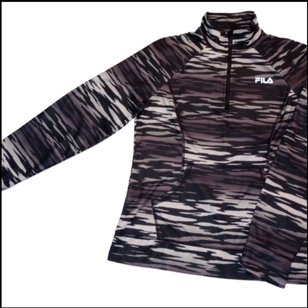 Super Cute Fila Camouflage Women's Sweatshirt Jacket Size M - Picture 5 of 5